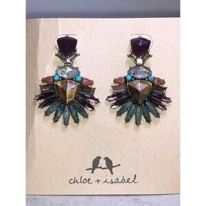 CHLOE + ISABEL multistone fan statement earrings - E062